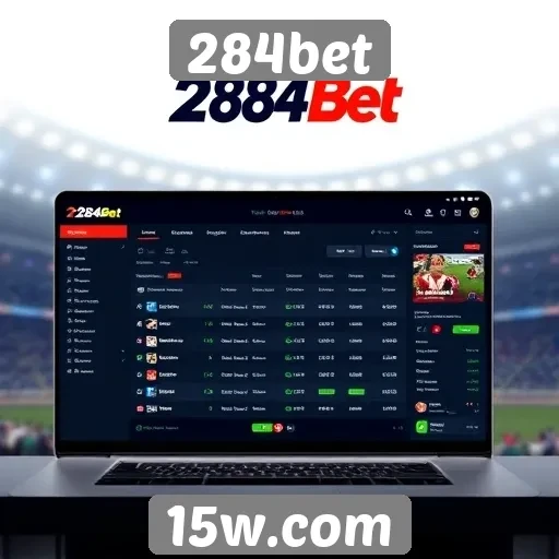 Interface do usuário no site de apostas 284bet