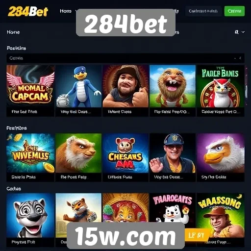 Variedade de jogos disponíveis na plataforma 284bet